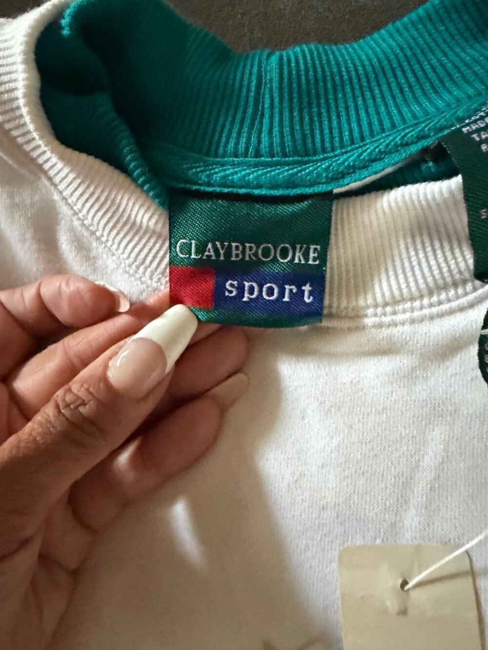 Vintage Claybrooke Sport Golf Embroidered White Crewneck Sweatshirt M New With T - Picture 5 of 7